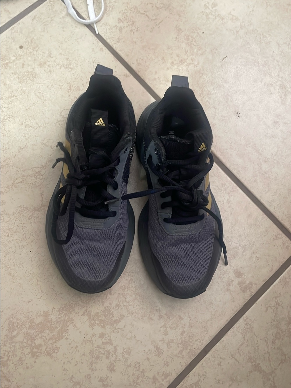 adidas Kids Black and Gray Sneakers